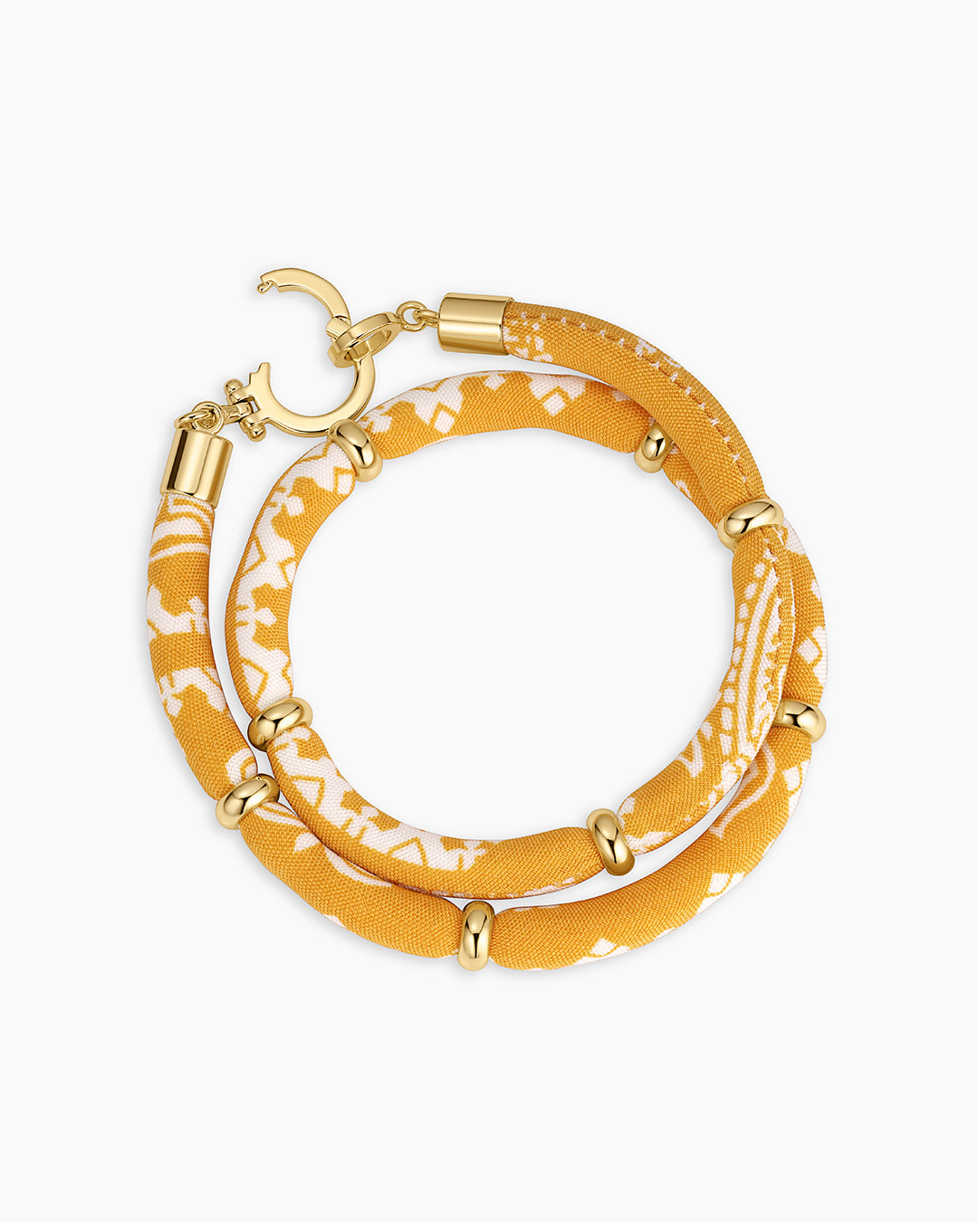 Paisley Bandana Wrap Bracelet  || option::18k Gold Plated, Yellow