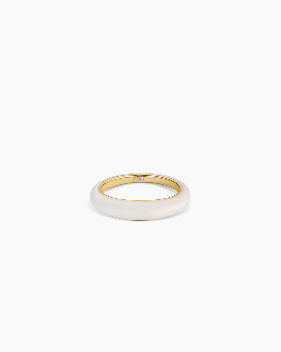 Lou Stacking Ring || option::18k Gold Plated, Eggshell