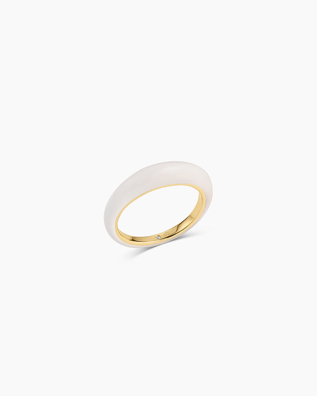 Lou Stacking Ring || option::18K Gold Plated, Eggshell