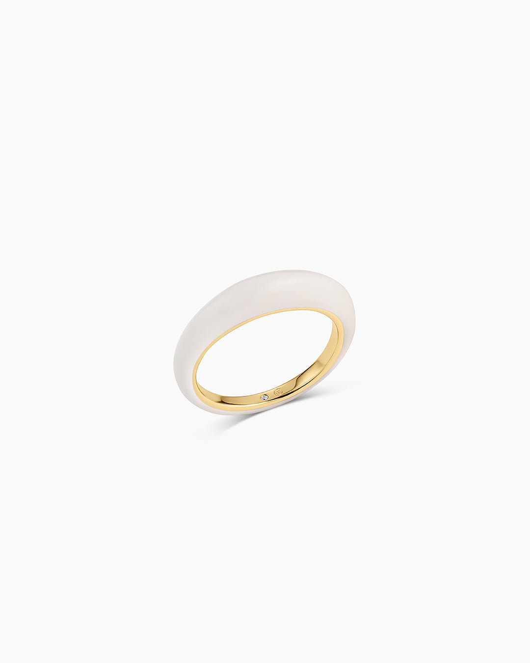 Lou Stacking Ring || option::18k Gold Plated, Eggshell