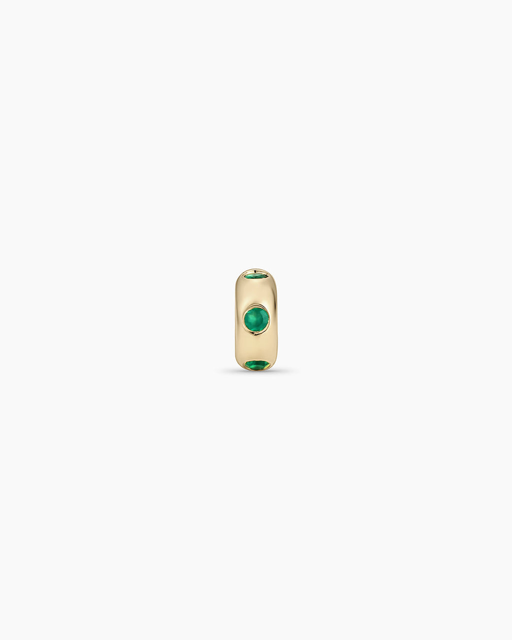 14K Gold Birthstone Halo Charm || option::14k Solid Gold, Green Agate - May
