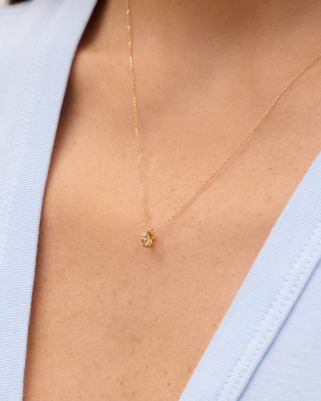 Classic Diamond Halo Charm || option::14k Solid Gold