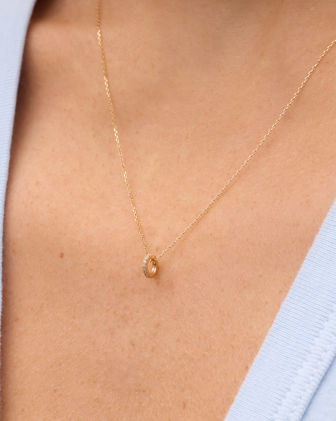 Diamond Pavé Halo Charm || option::14k Solid Gold