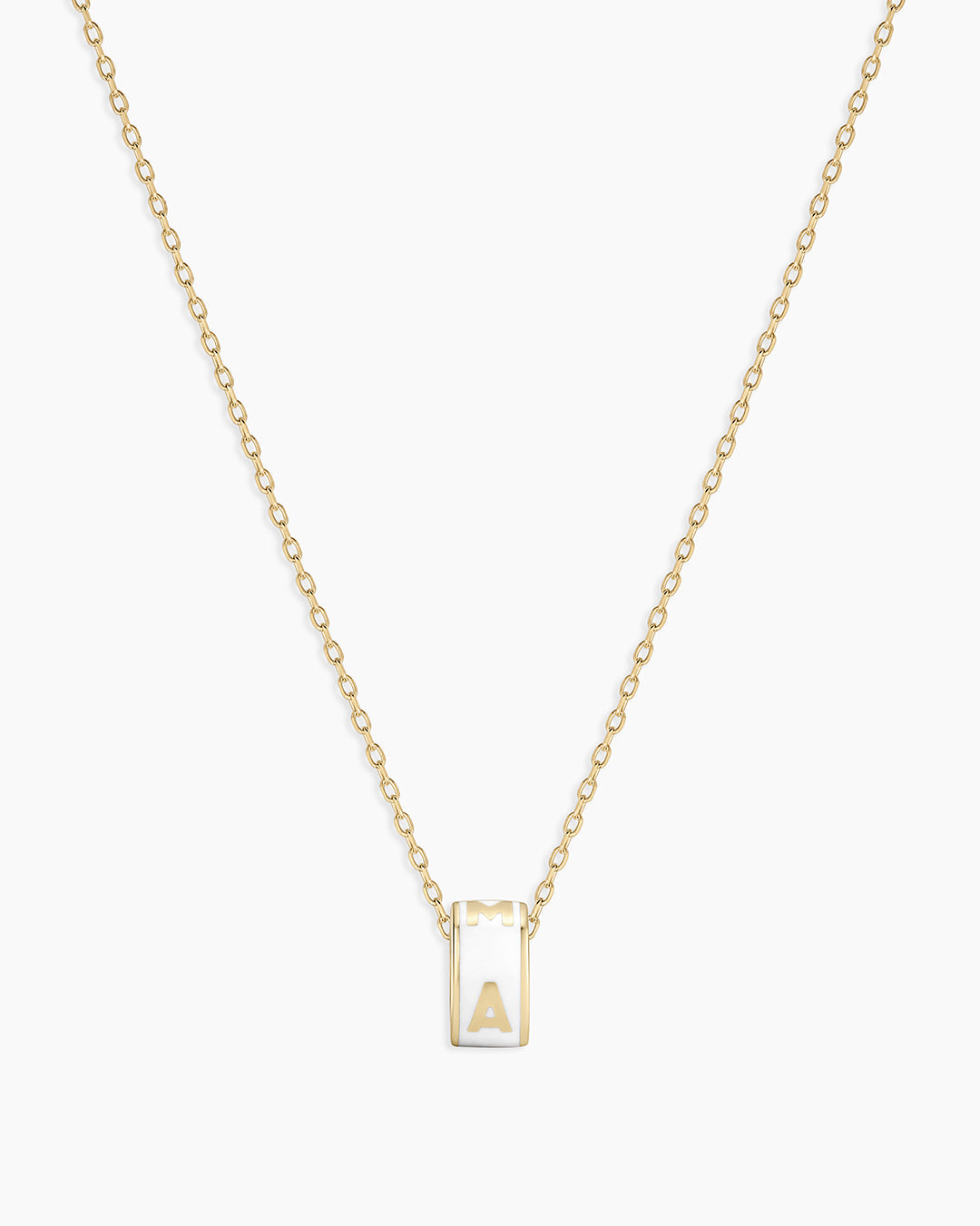 14K Gold Mama Halo Charm Necklace || option::14K Solid Gold