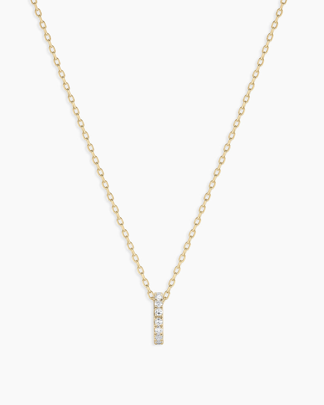 Diamond Pavé Halo Charm Necklace || option::14k Solid Gold