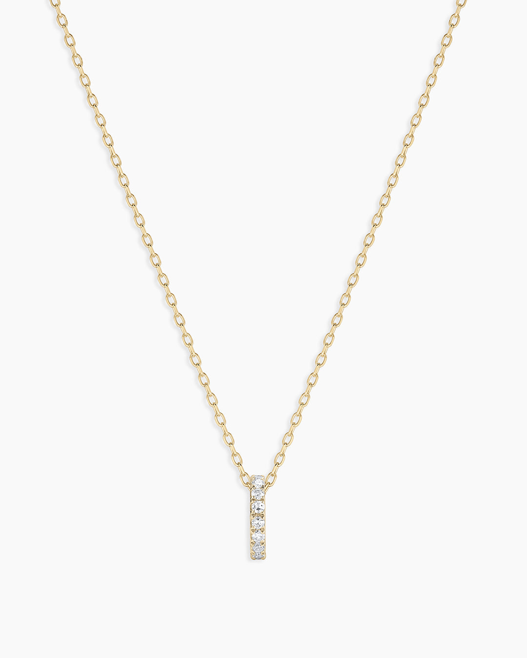 Diamond Pavé Halo Charm Necklace || option::14k Solid Gold