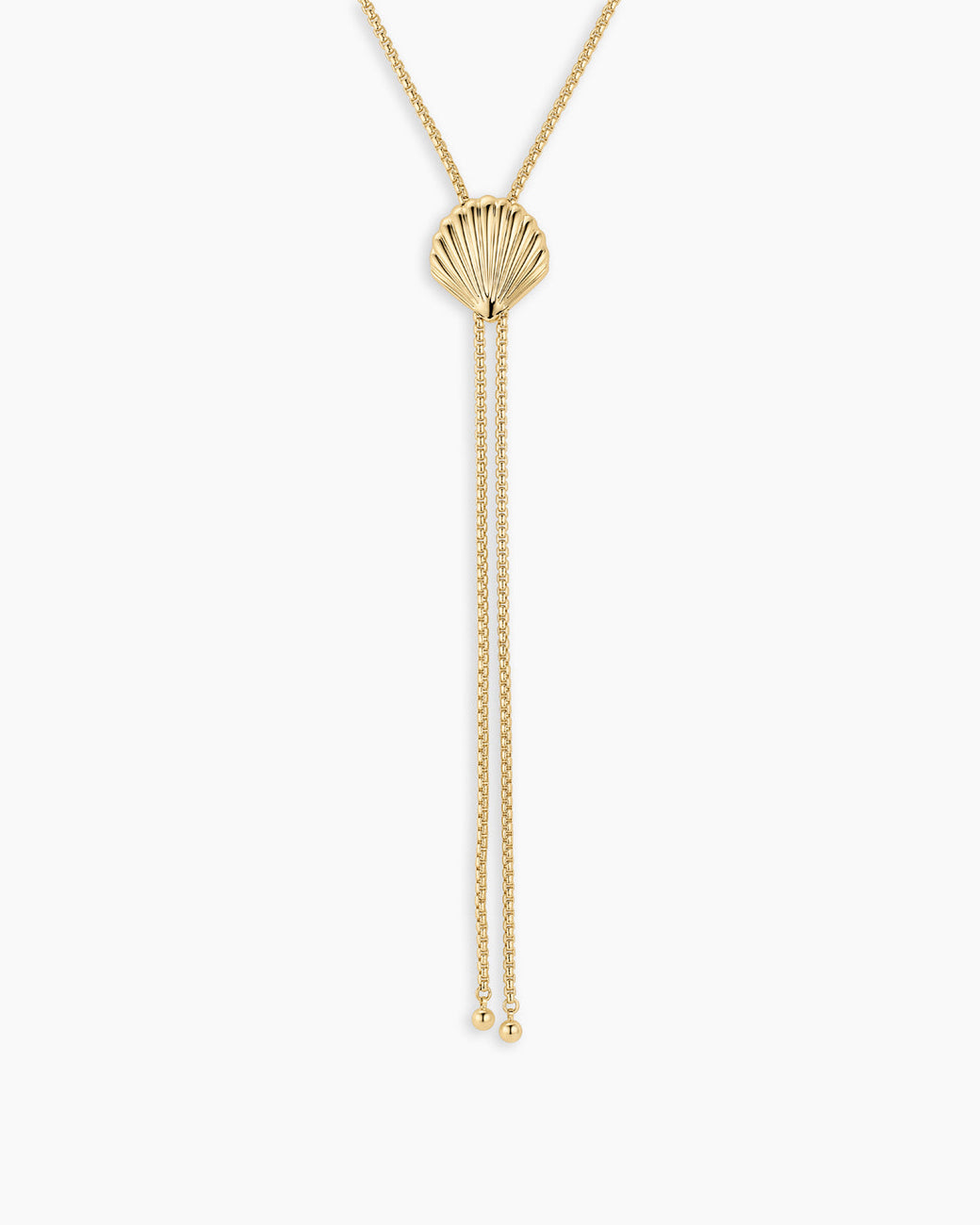 Scallop Bolo Necklace || option::18K Gold Plated