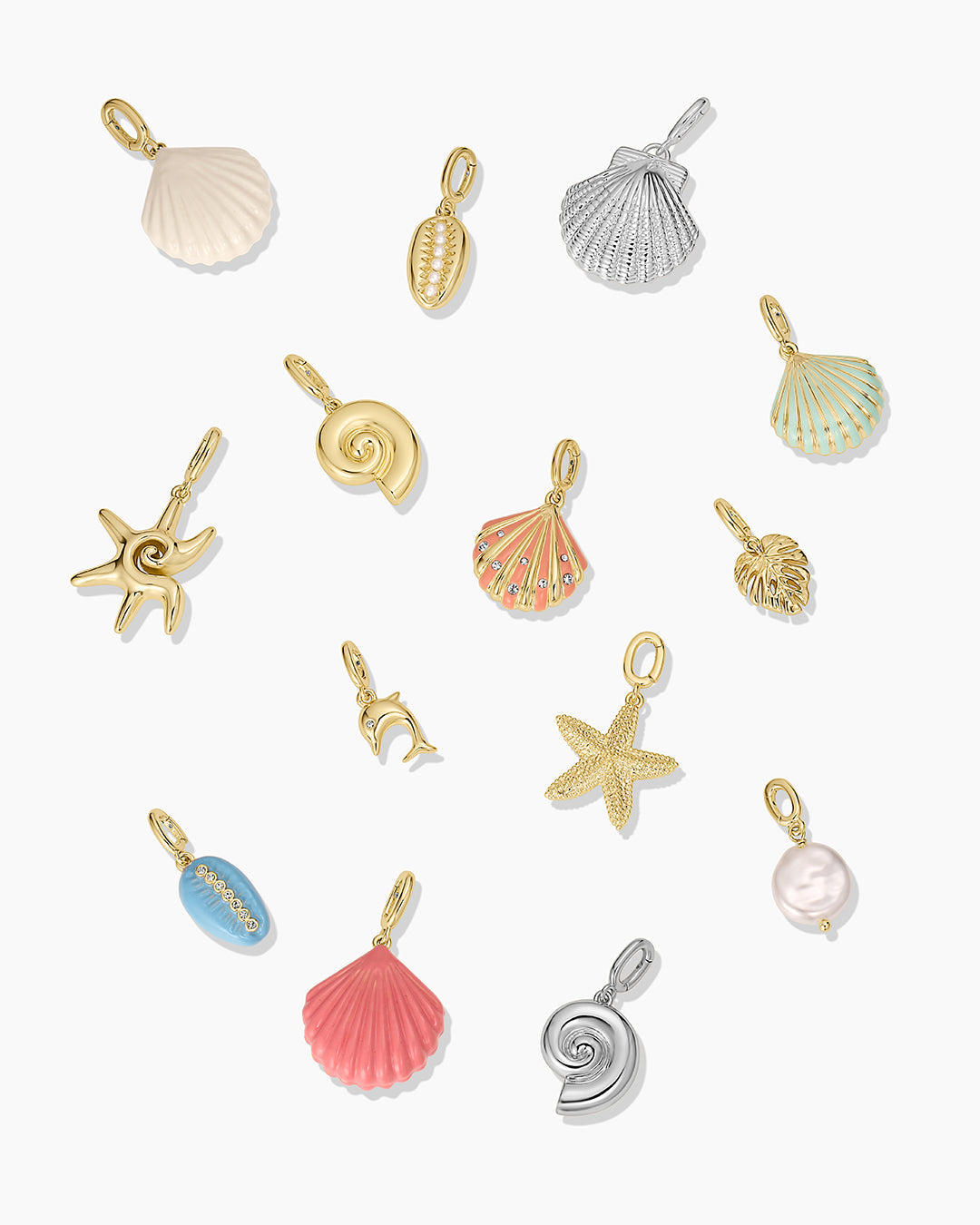 Scallop Shimmer Parker Charm || option::18K Gold Plated