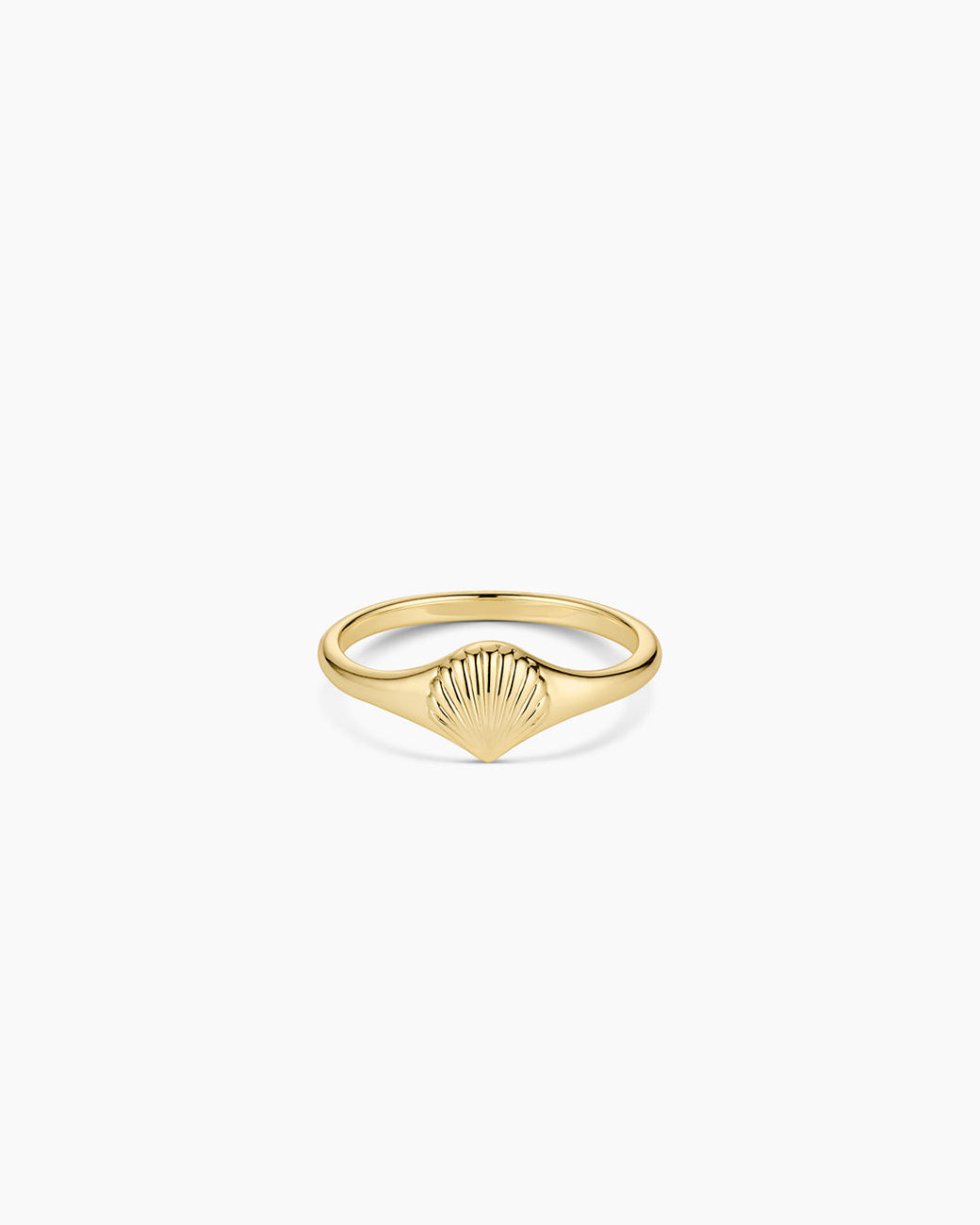 Scallop Mini Signet Ring || option::18K Gold Plated