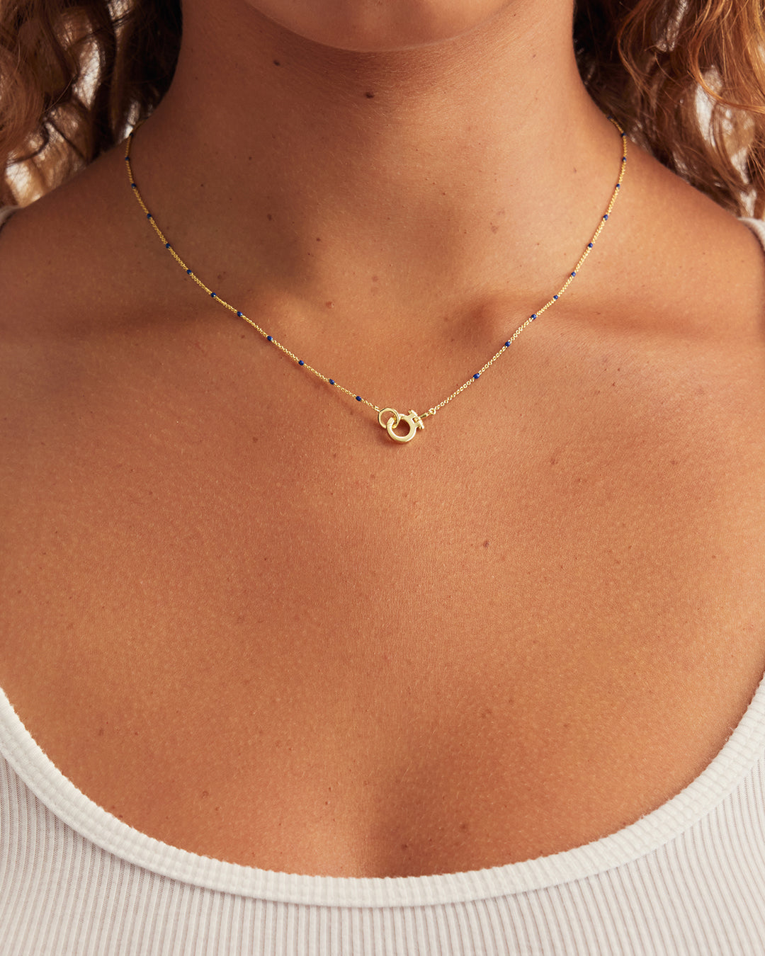 Capri Necklace || option::18K Gold Plated, Royal Blue