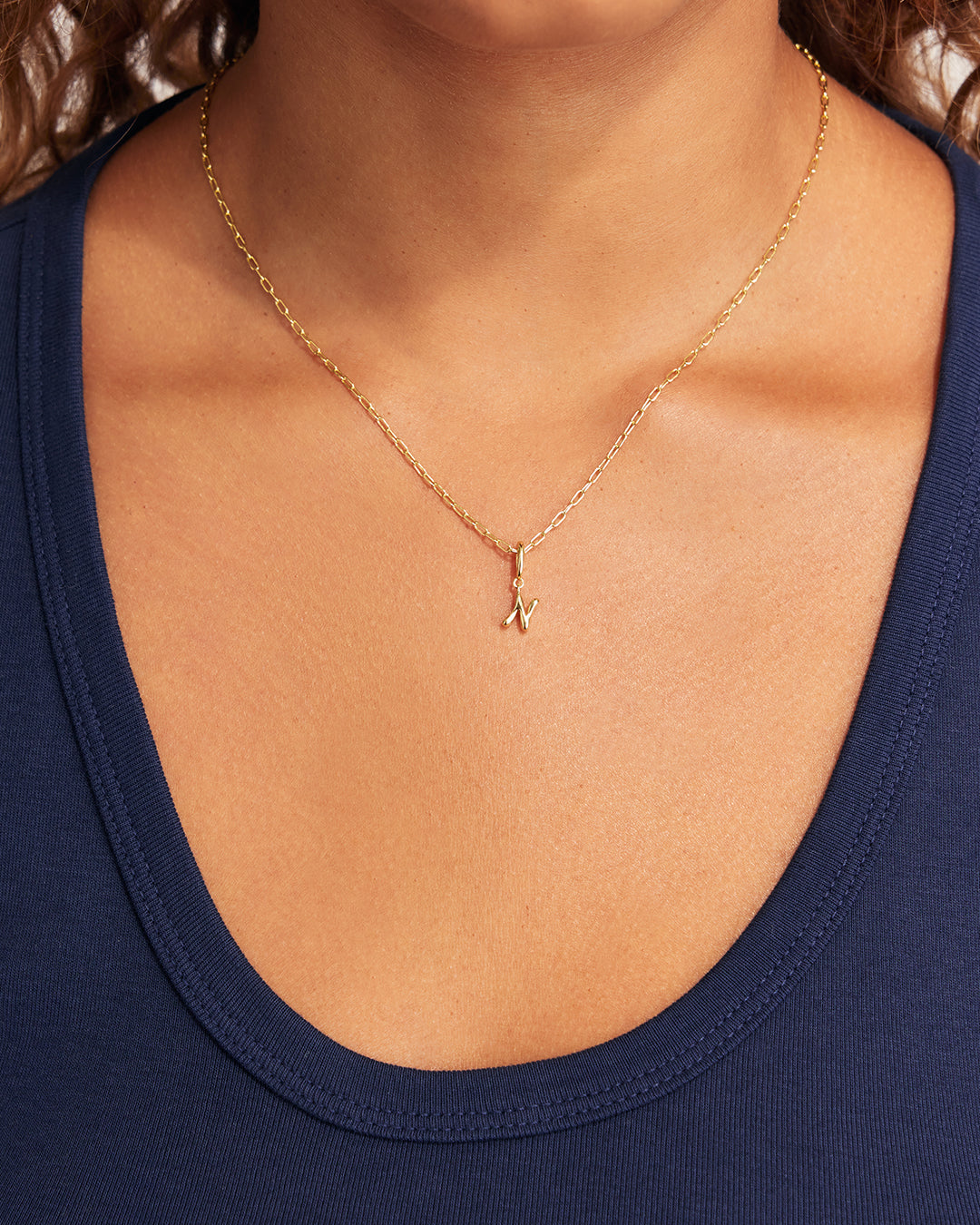 Ryder Alphabet Charm || option::18K Gold Plated, Nu