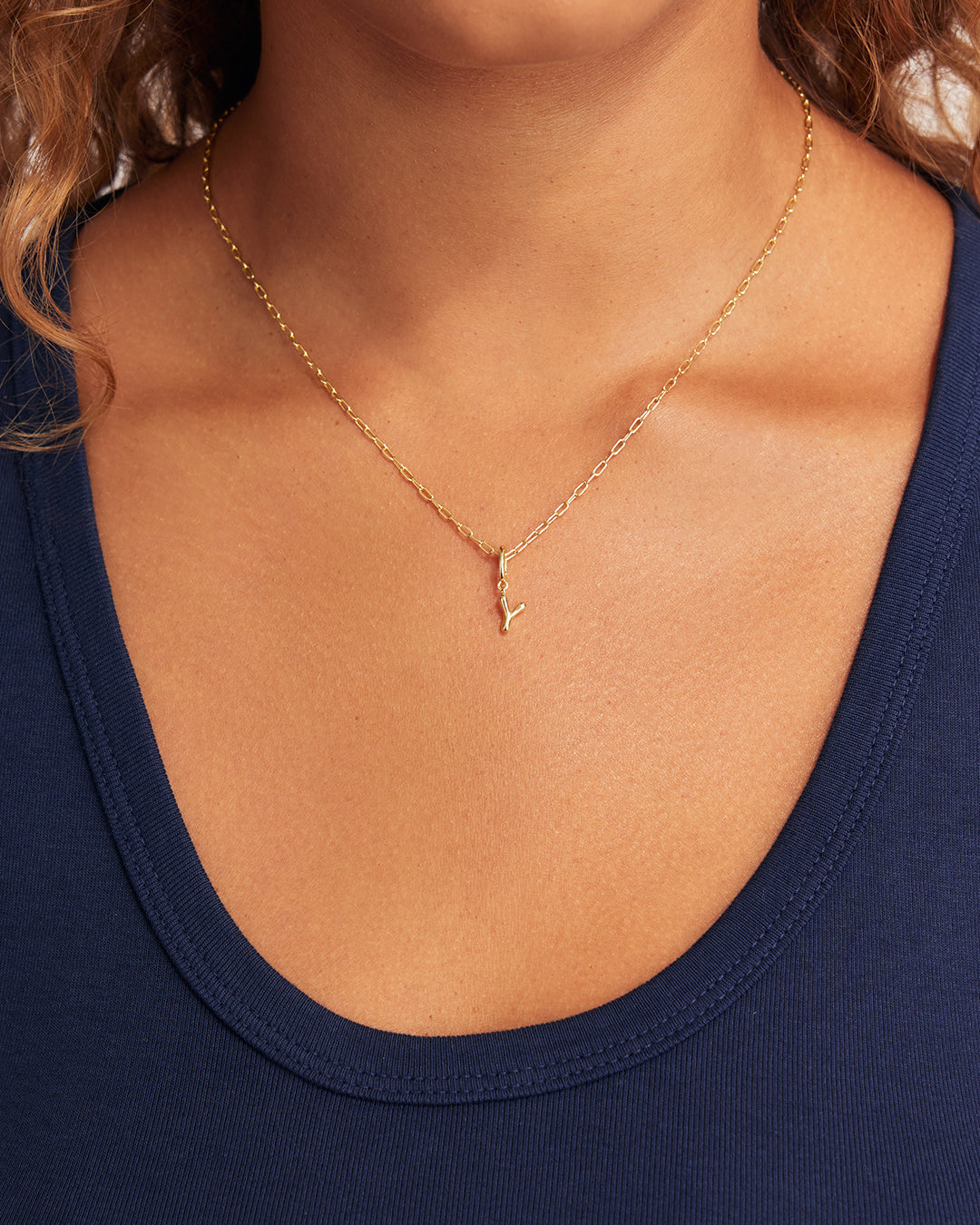 Ryder Alphabet Charm || option::18K Gold Plated, Upsilon
