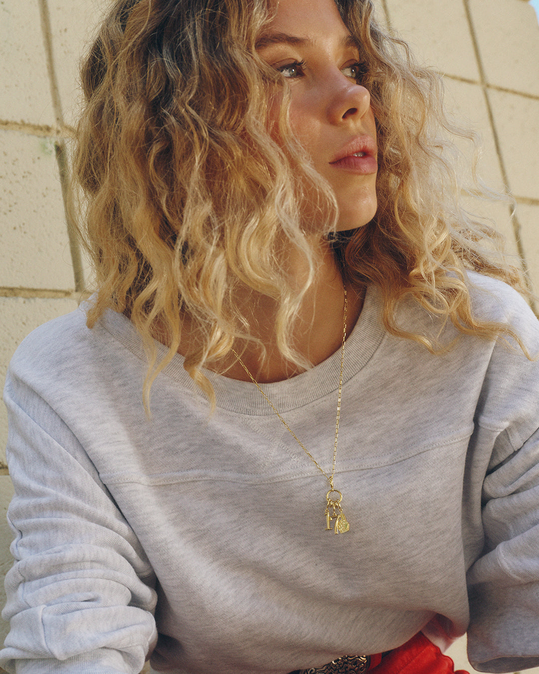 Scout Number Charm || option::18K Gold Plated, 6