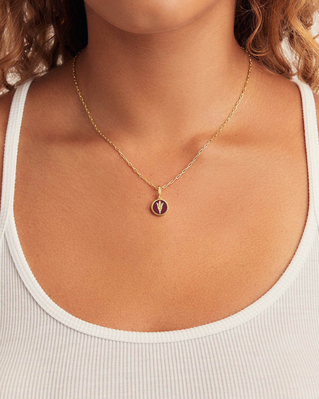 Sun Devil Maroon Charm || option::18K Gold Plated