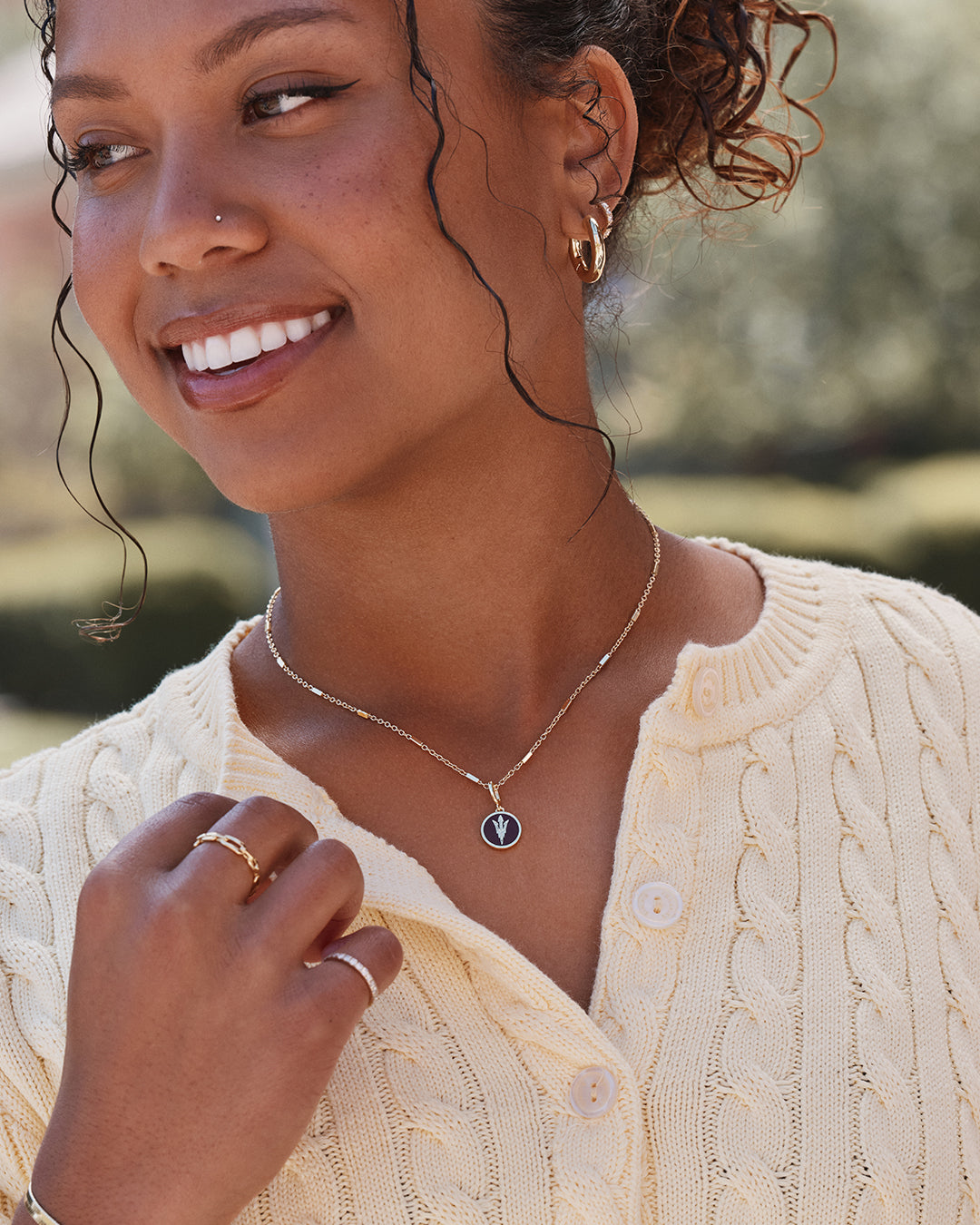 Sun Devil Maroon Charm || option::18K Gold Plated