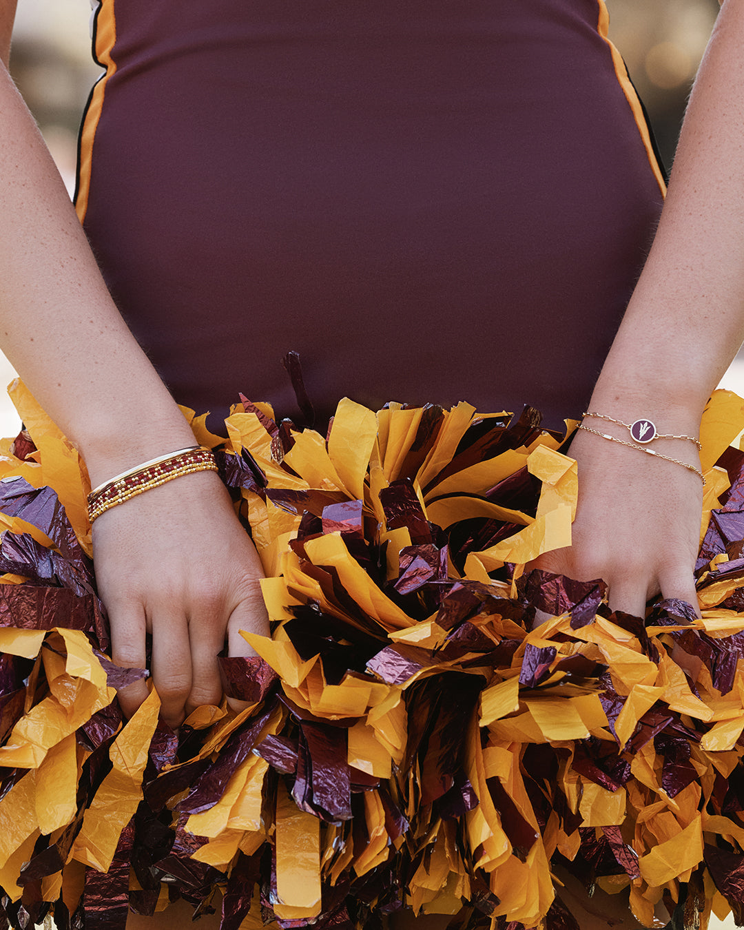 Sun Devil Maroon Bracelet || option::18K Gold Plated