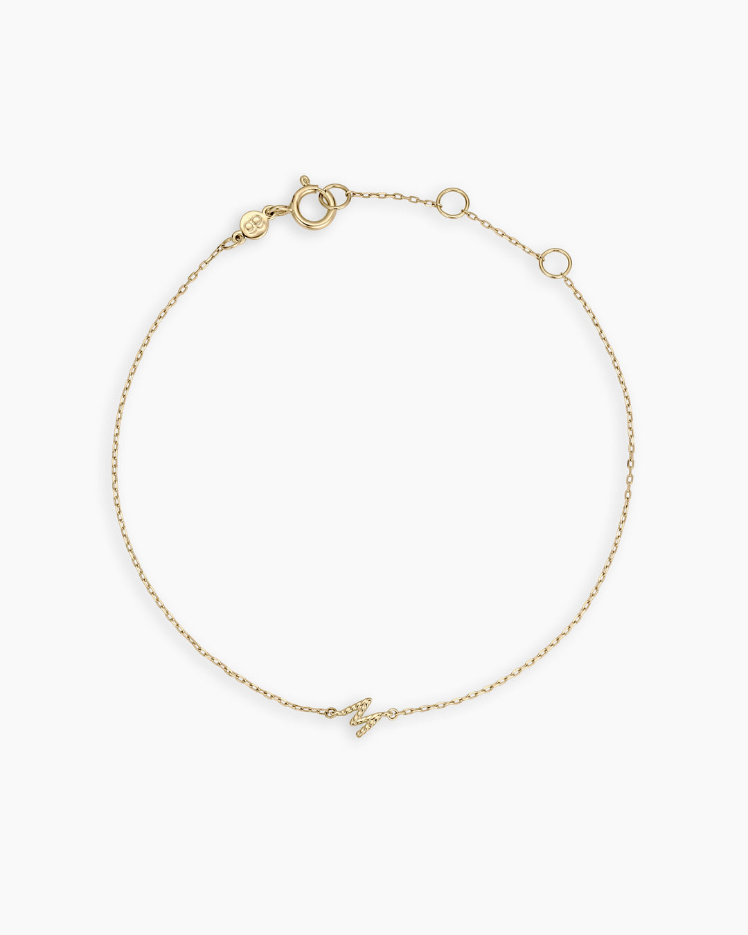 14k Gold Crew Alphabet Bracelet || option::14K Solid Gold, M