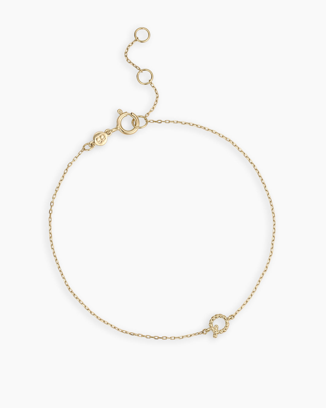 14k Gold Crew Alphabet Bracelet || option::14K Solid Gold, Q