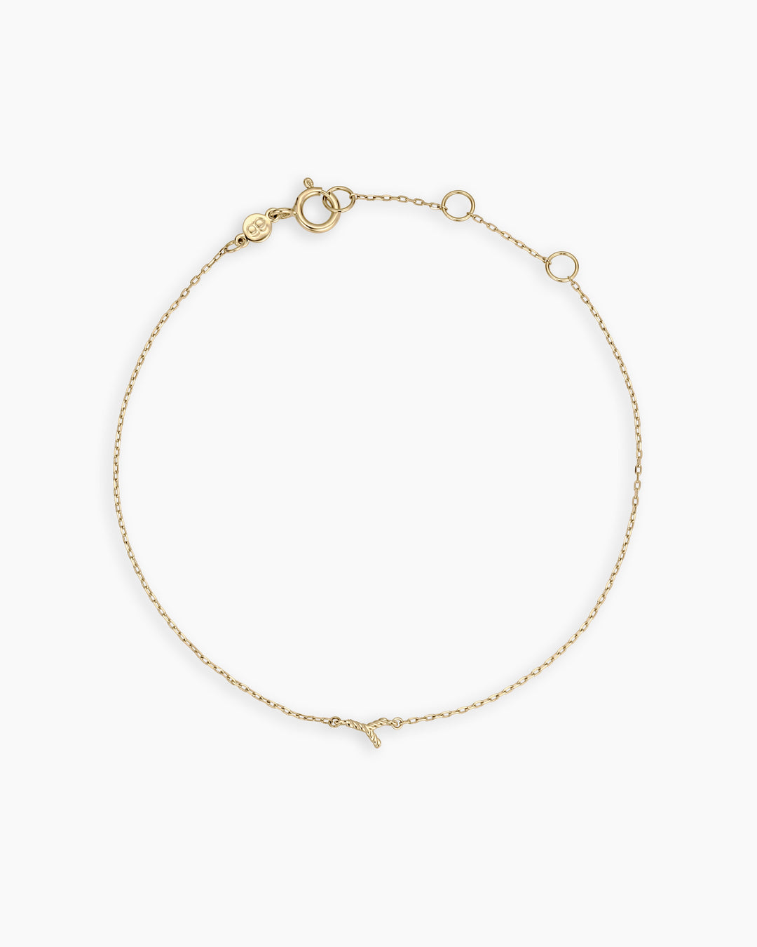 14k Gold Crew Alphabet Bracelet || option::14K Solid Gold, Y