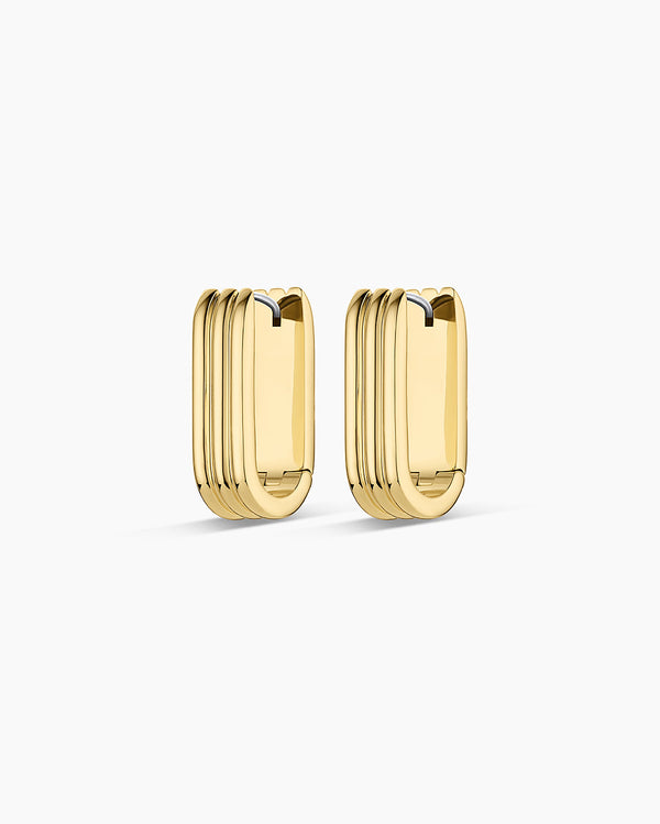 Melrose Link Hoops || option::18K Gold Plated