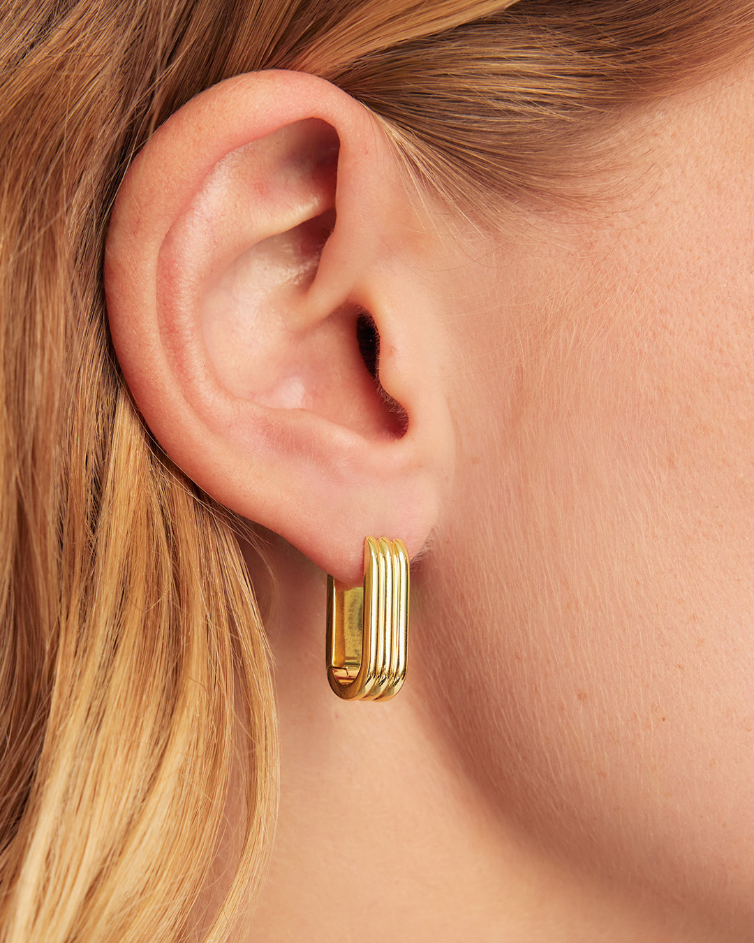Melrose Link Hoops || option::18K Gold Plated