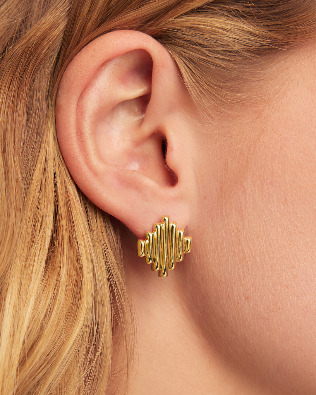 Melrose Stacked Studs || option::18K Gold Plated