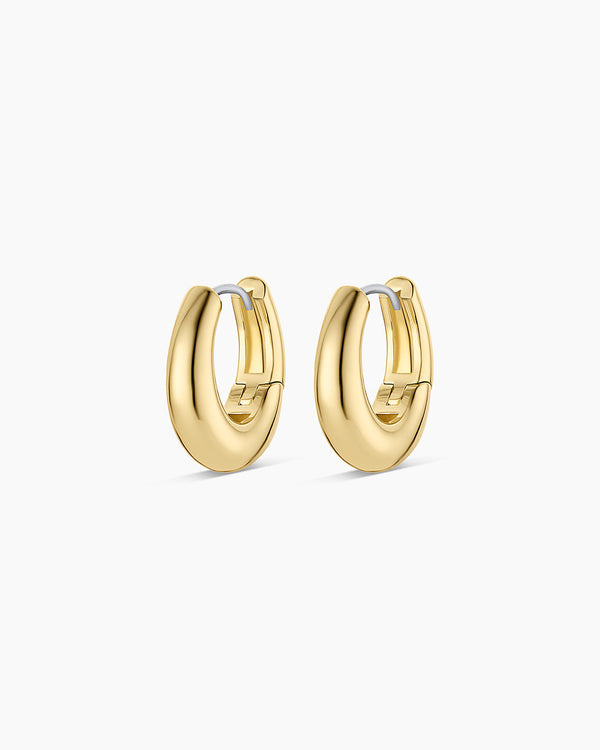 Lou Oval Huggies || option::18K Gold Plated