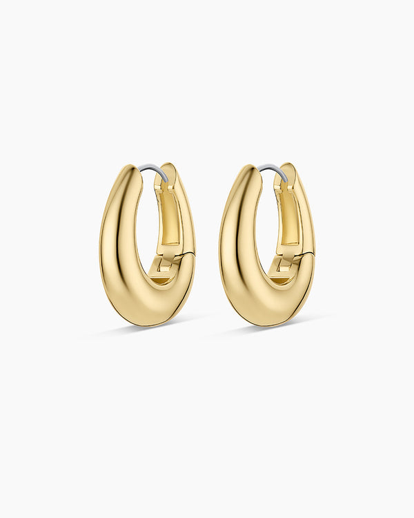 Lou Oval Hoops || option::18K Gold Plated