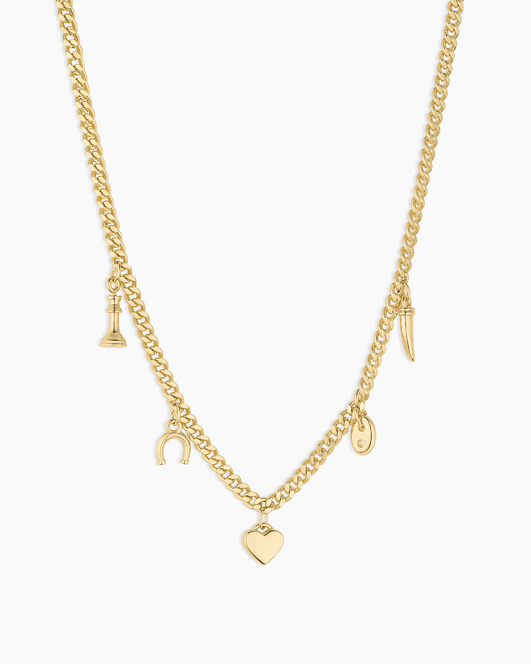 Bella Mini Charm Necklace || option::18K Gold Plated
