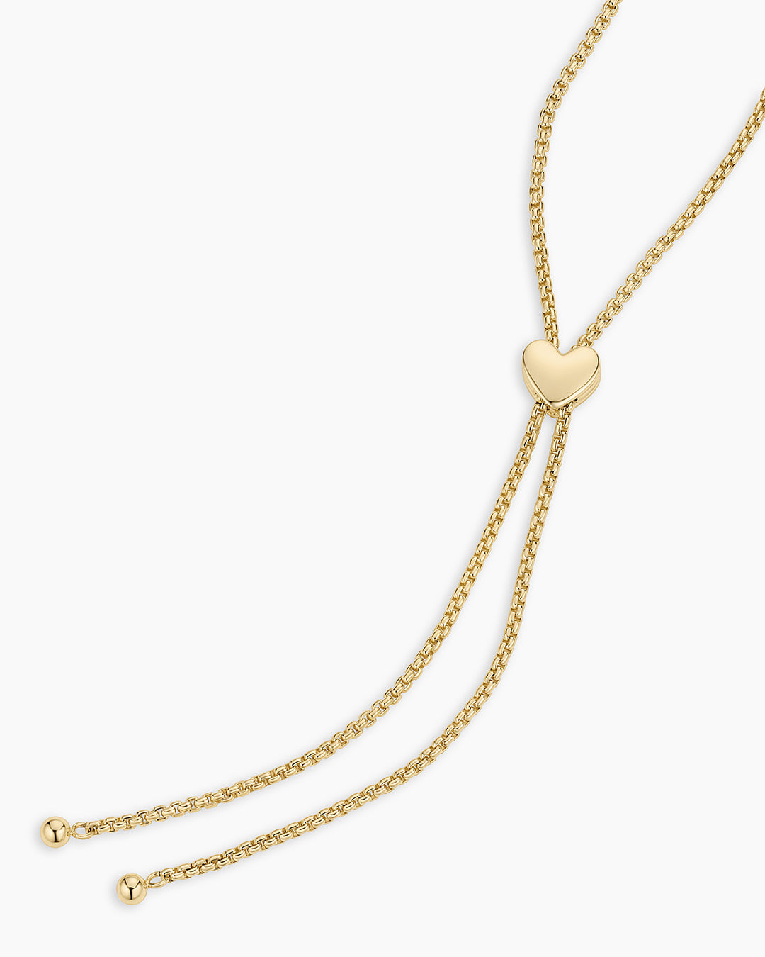 Bella Heart Bolo Necklace || option::18K Gold Plated