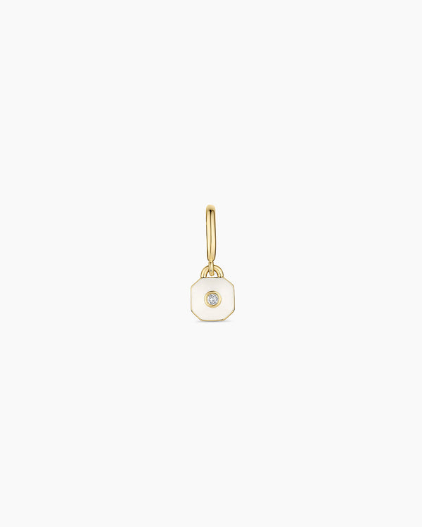 Petite Puff Charm || option::18K Gold Plated, Antique White