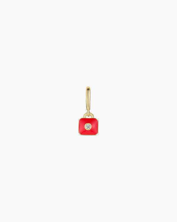 Petite Puff Charm || option::18K Gold Plated, Red