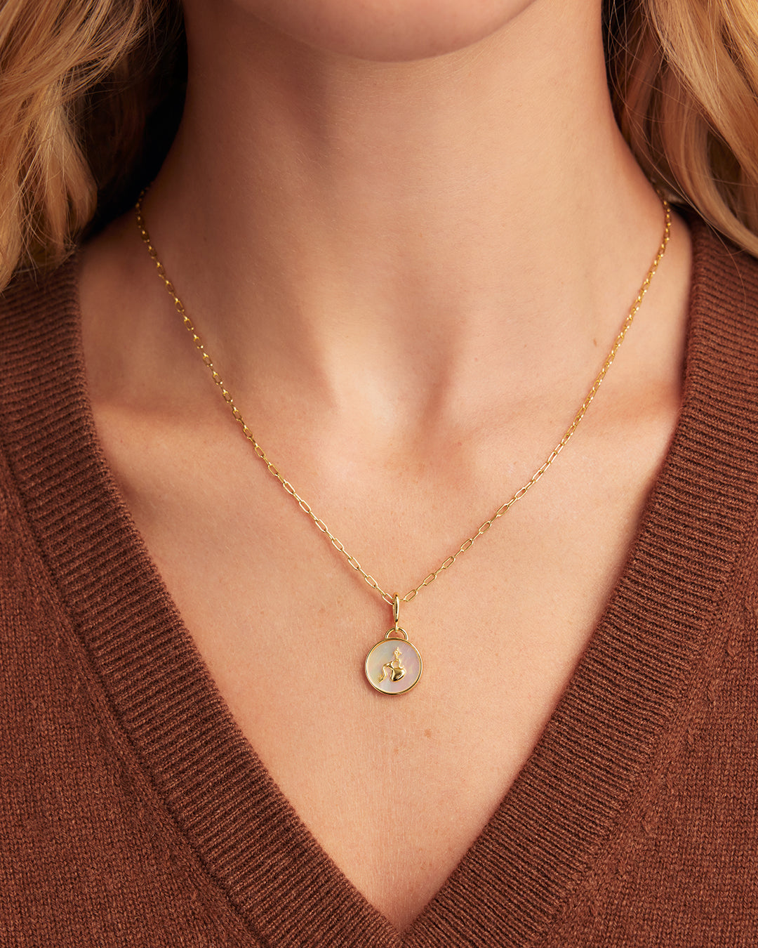  Vintage Zodiac Charm || option::18K Gold Plated, Aquarius