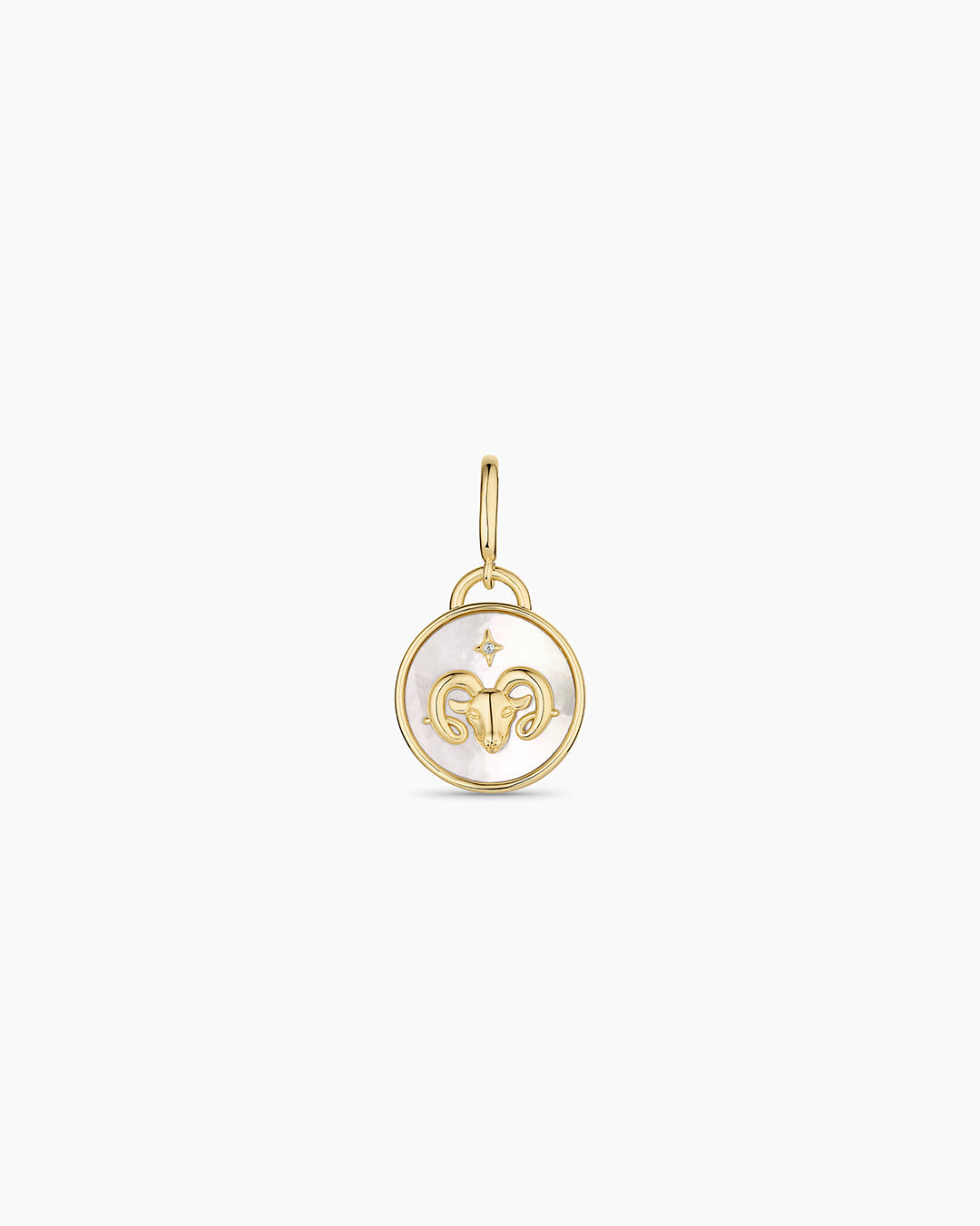  Vintage Zodiac Charm || option::18K Gold Plated, Aries