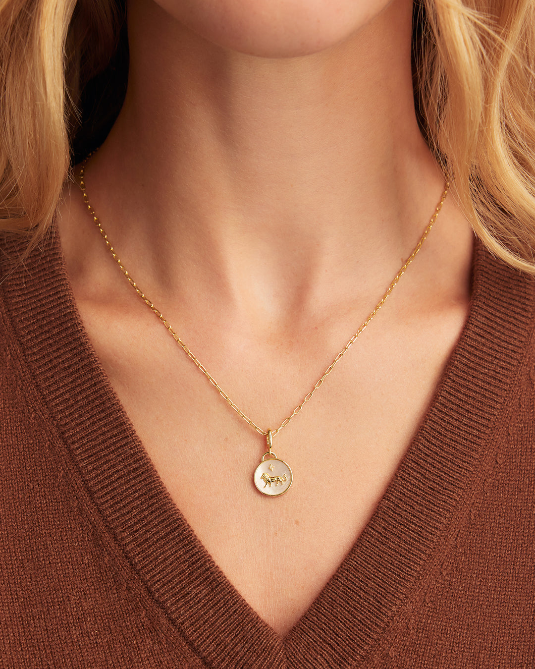  Vintage Zodiac Charm || option::18K Gold Plated, Leo