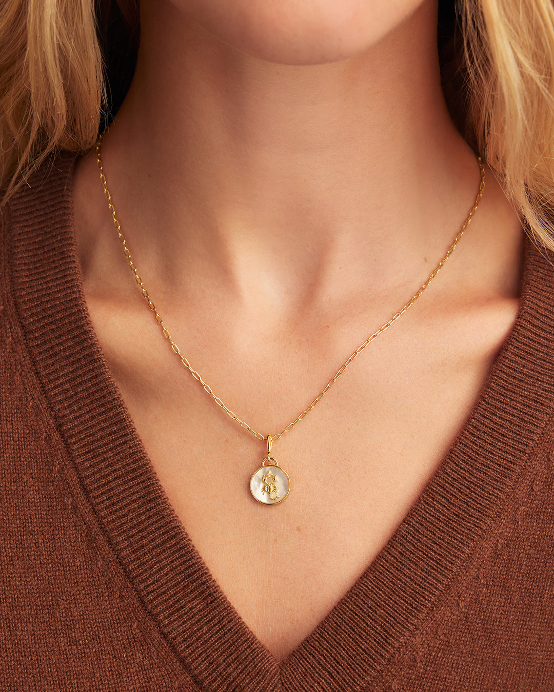  Vintage Zodiac Charm || option::18K Gold Plated, Scorpio