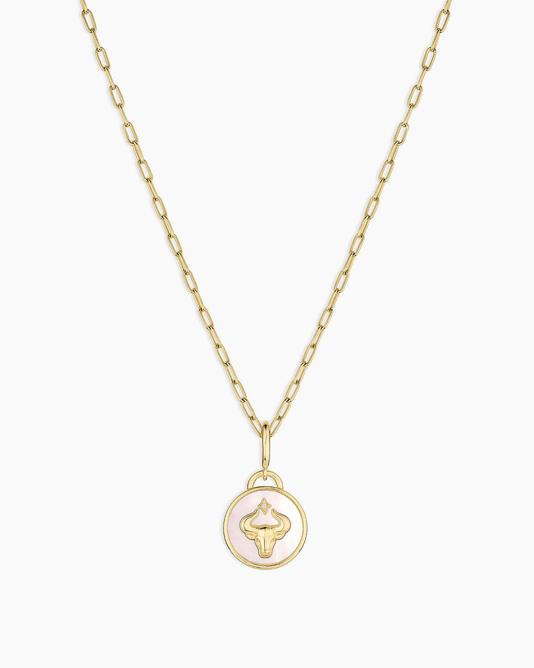 Vintage Zodiac Charm Necklace  || option::18K Gold Plated, Taurus