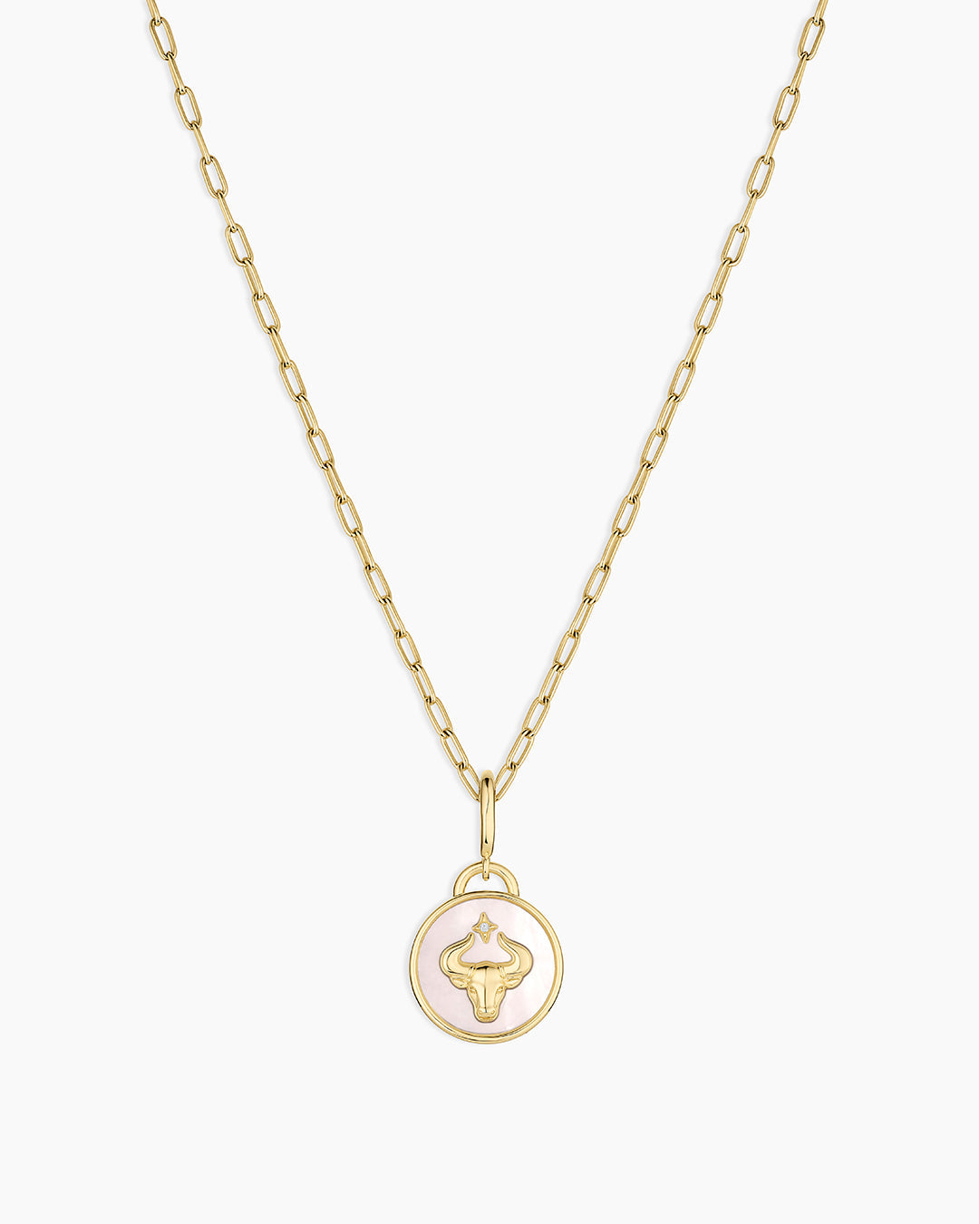 Vintage Zodiac Charm Necklace  || option::18K Gold Plated, Taurus