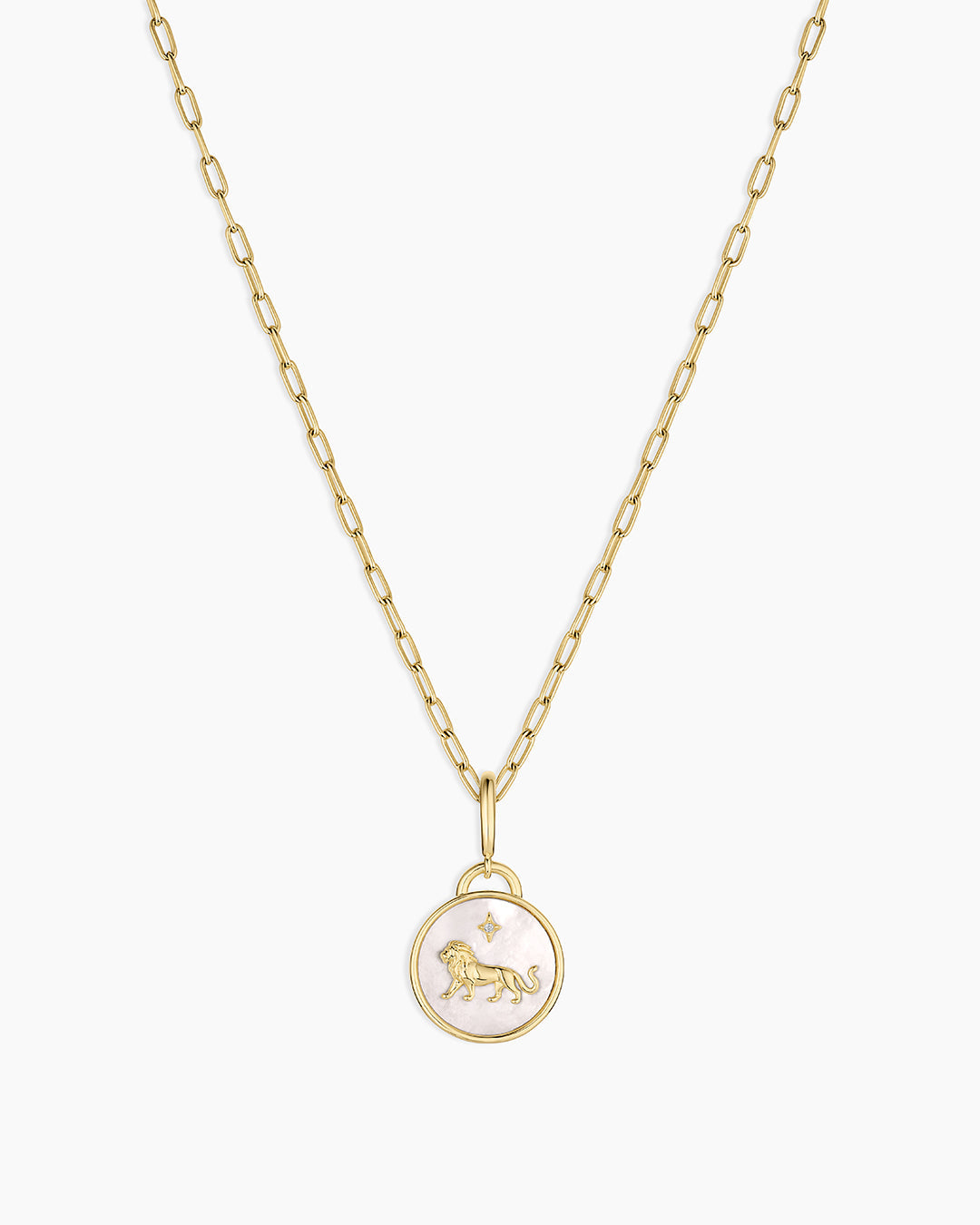 Vintage Zodiac Charm Necklace  || option::18K Gold Plated, Leo