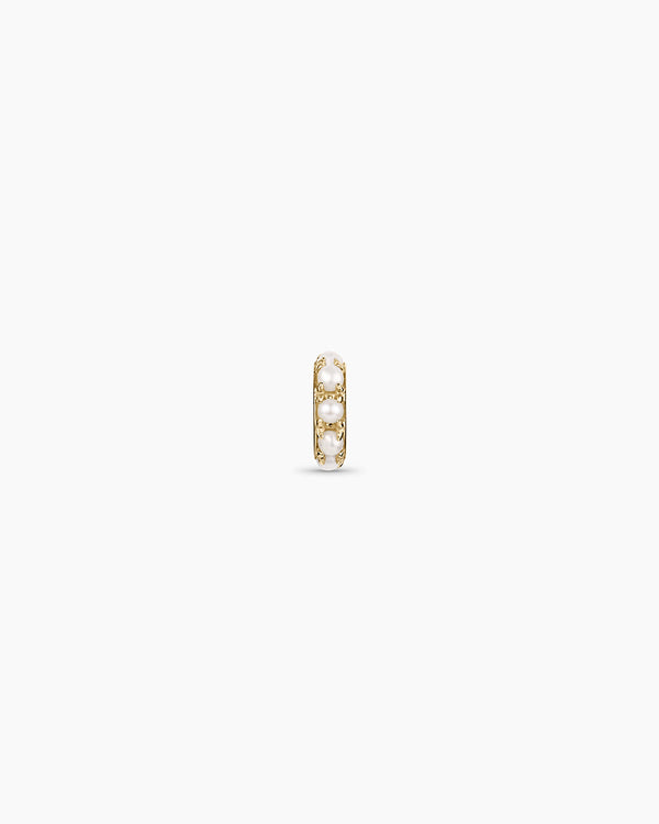 14K Gold Pearl Halo Charm || option::14K Solid Gold