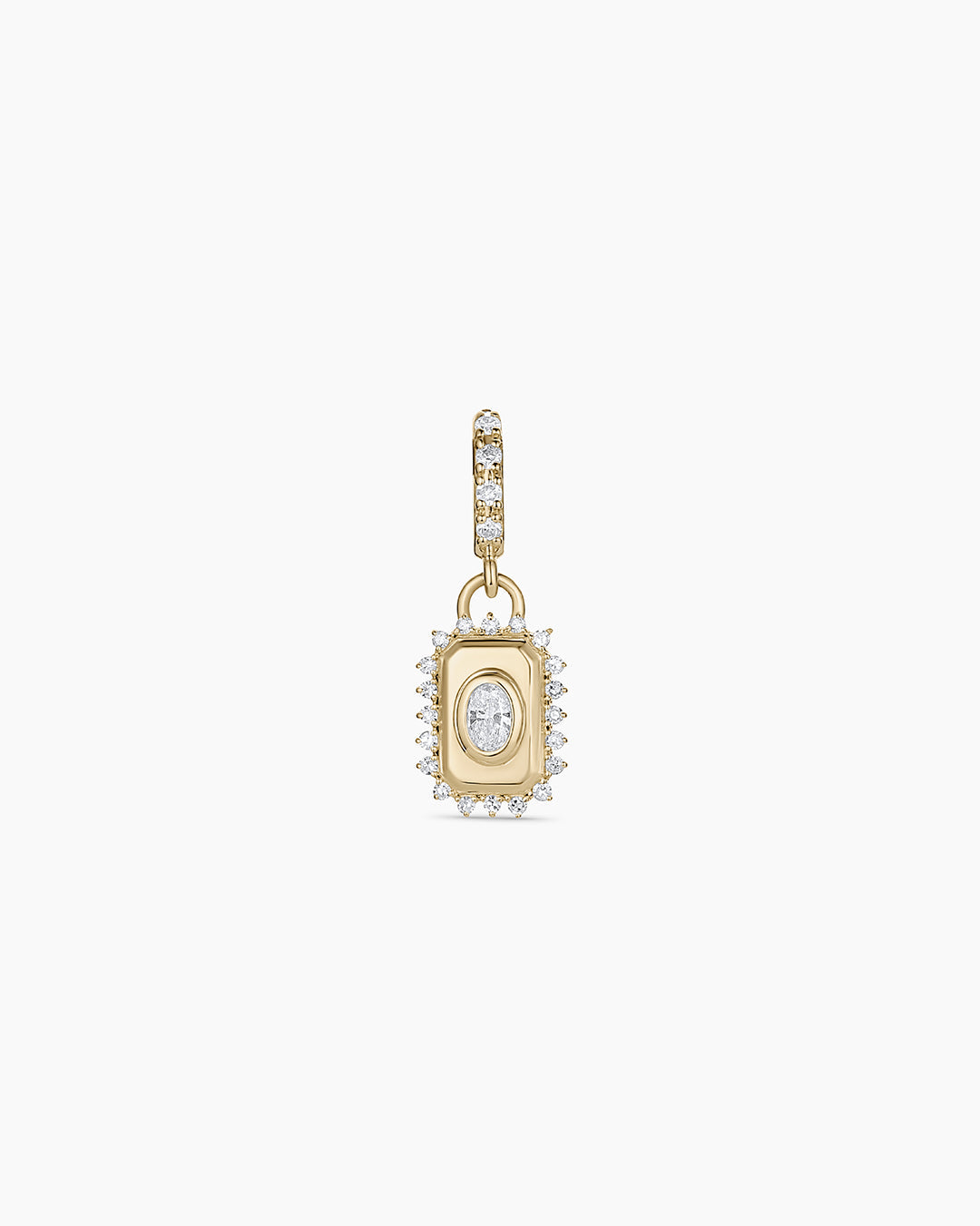 14K Lab Grown Diamond Tag Charm || option::14K Solid Gold