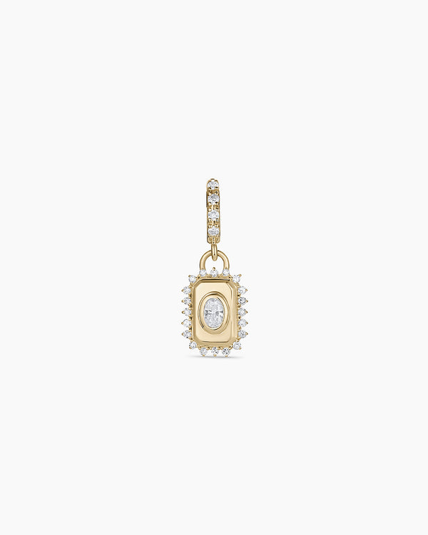 14K Lab Grown Diamond Tag Charm || option::14K Solid Gold