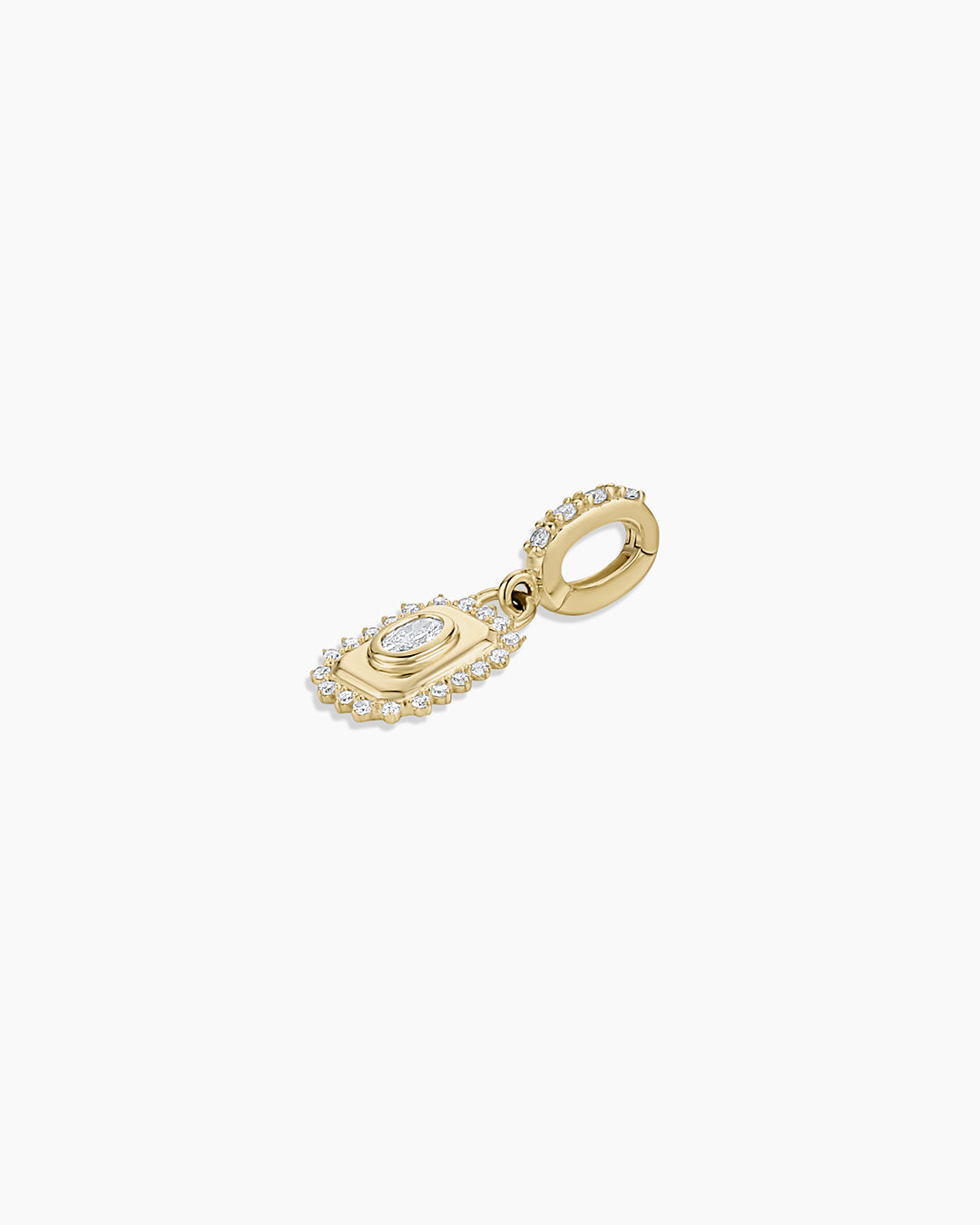 14K Lab Grown Diamond Tag Charm || option::14K Solid Gold