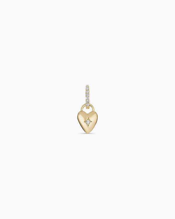 14K Diamond Petite Heart Charm  || option::14K Solid Gold