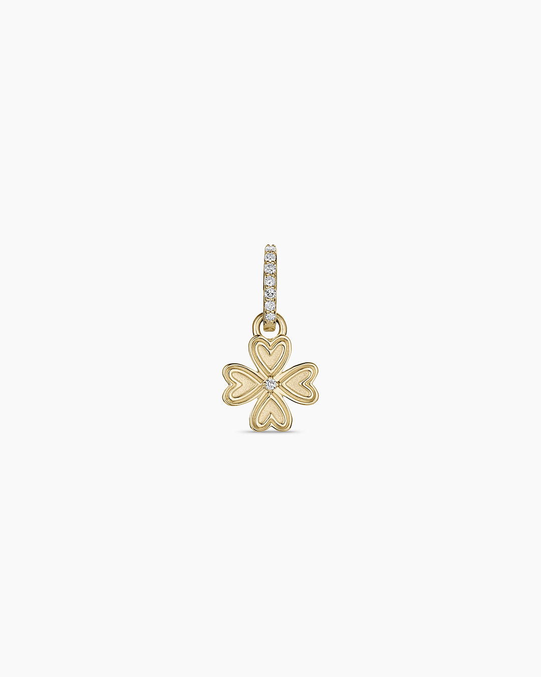 14K Diamond Clover Charm || option::14K Solid Gold