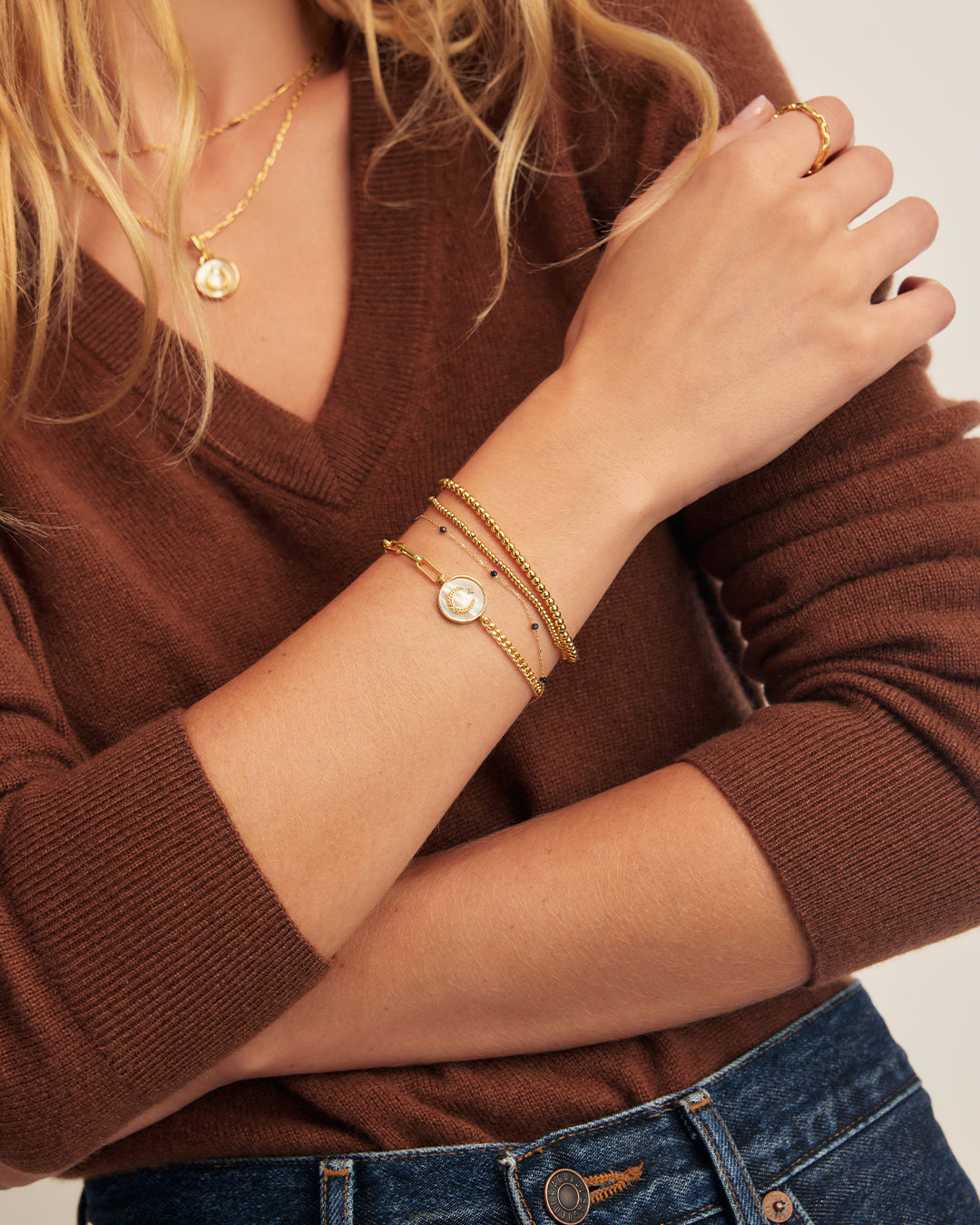 Vintage Zodiac Bracelet || option::18K Gold Plated, Capricorn