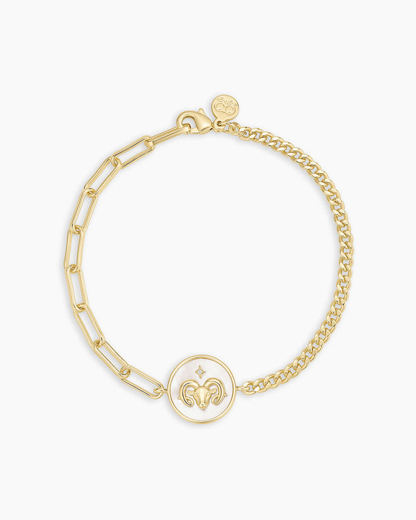 Vintage Zodiac Bracelet || option::18K Gold Plated, Aries