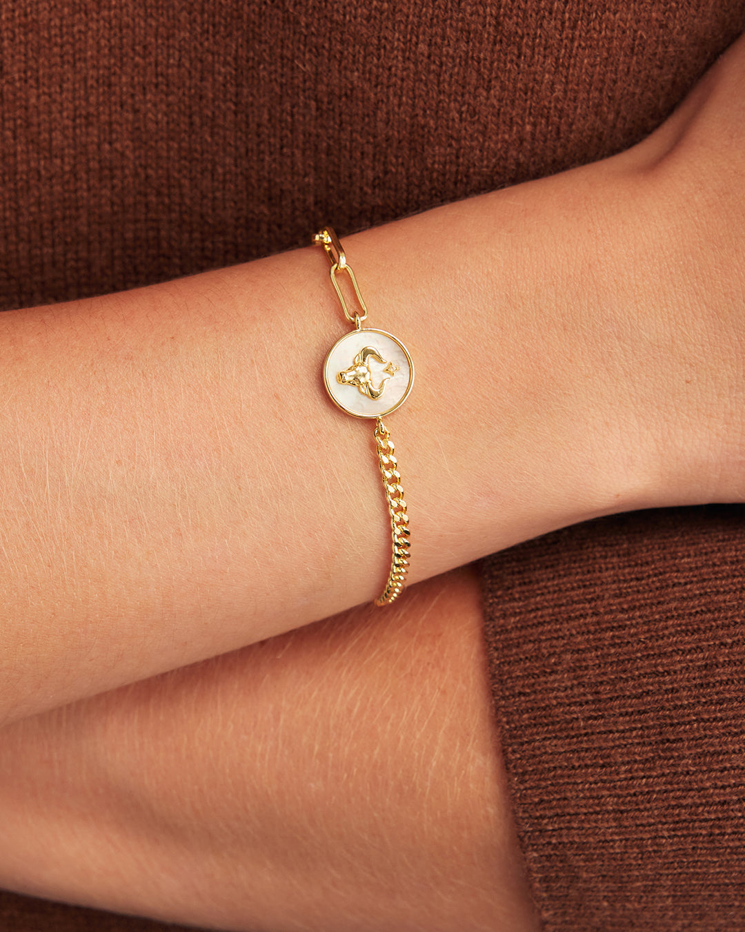 Vintage Zodiac Bracelet || option::18K Gold Plated, Taurus
