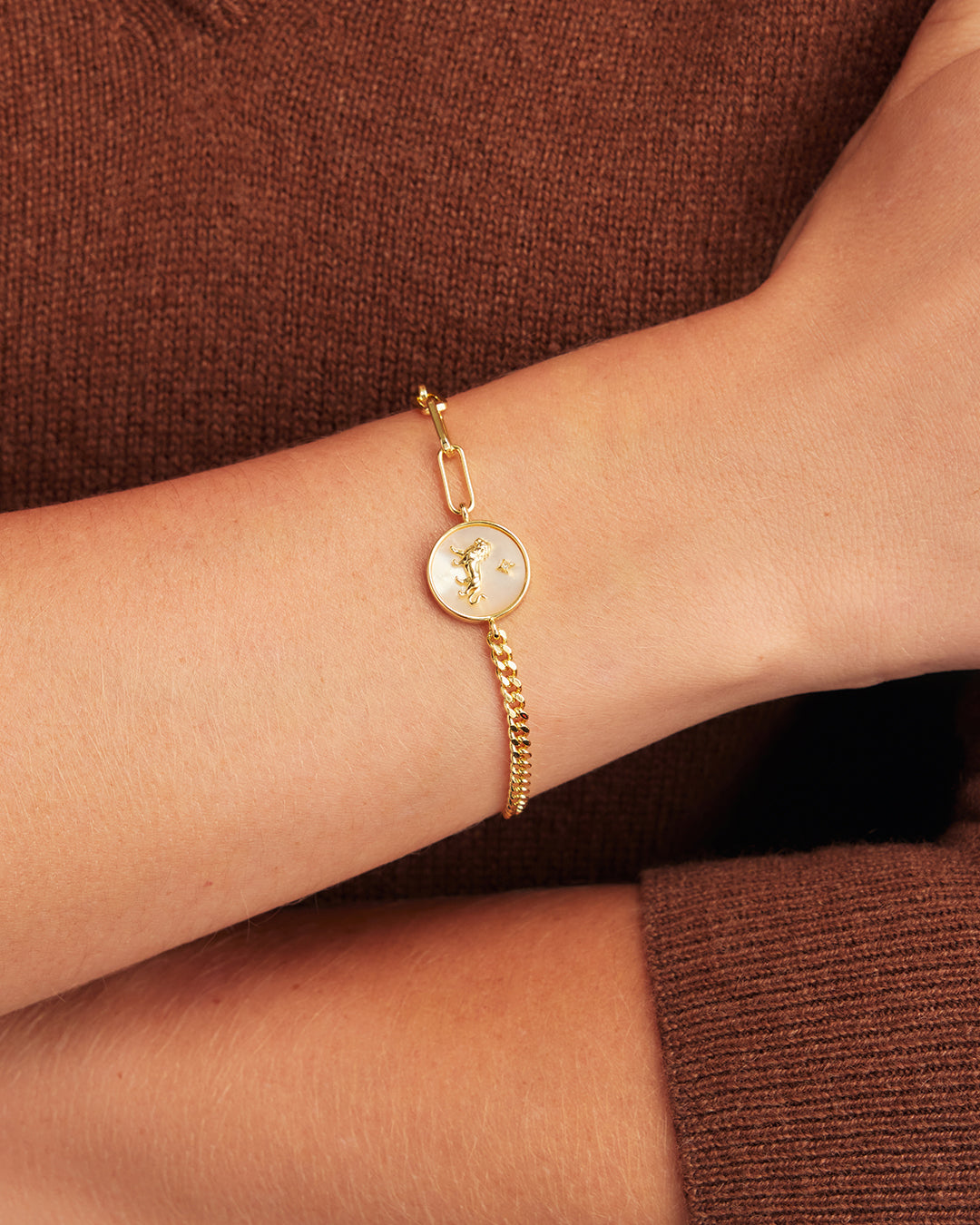 Vintage Zodiac Bracelet || option::18K Gold Plated, Leo