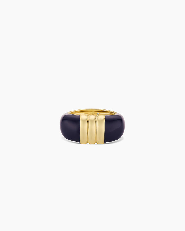 Melrose Statement Ring || option::18K Gold Plated, Navy